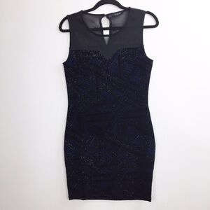 Eclipse Form Fitting Mini Dress Velvet Glitter